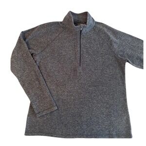 Eddie Bauer Women's Large Gray 1/4 Zip Fleece Pullover Outdoor Layer